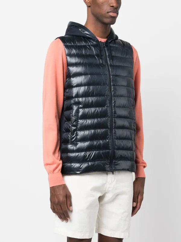 HERNO(ヘルノ) フーデッドダウンベスト Herno フーデッド ダウンベスト | ブルー | FARFETCH JP