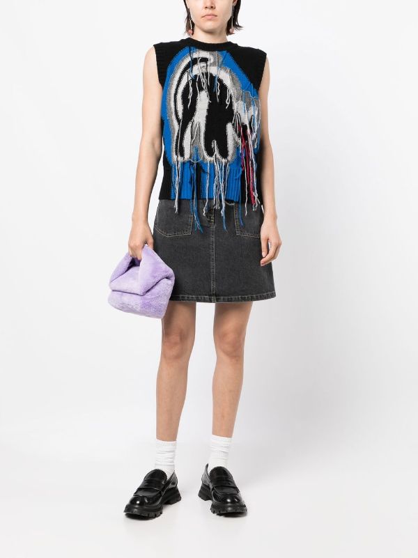 Louis Vuitton Bleached Denim Mini Skirt