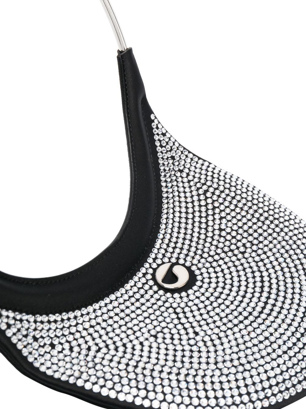 Shop Coperni Crystal-embellished Swipe Bag In Black