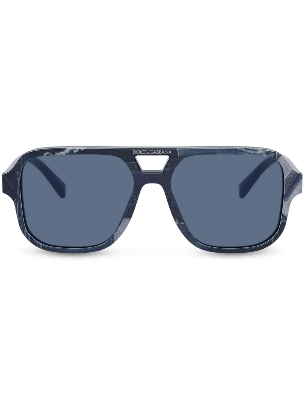 Dolce & Gabbana Denim Patchwork Sunglasses In Blue