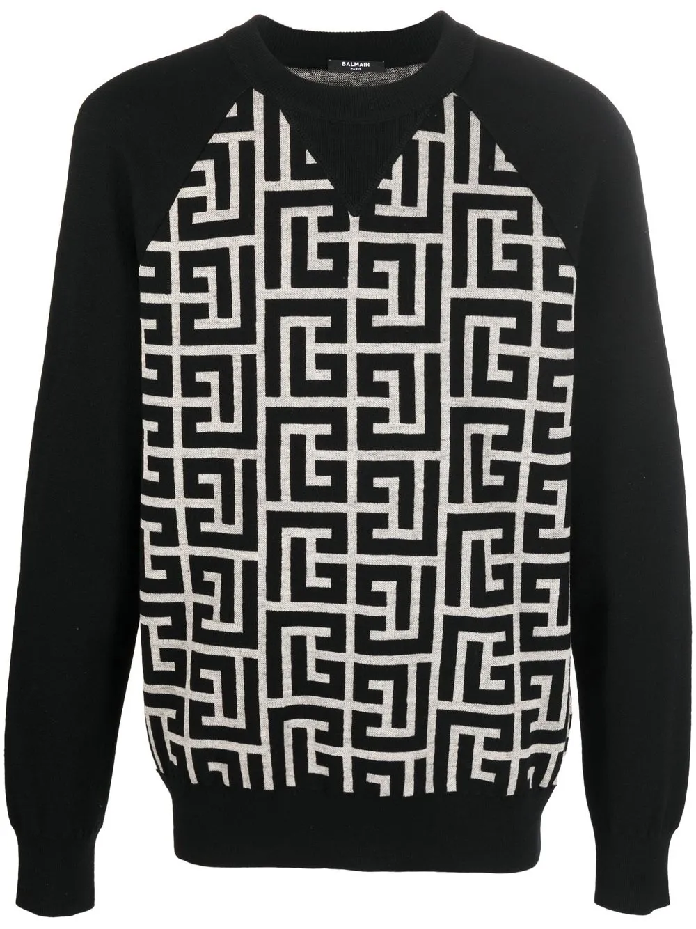 

Balmain monogram panelled jumper - Black