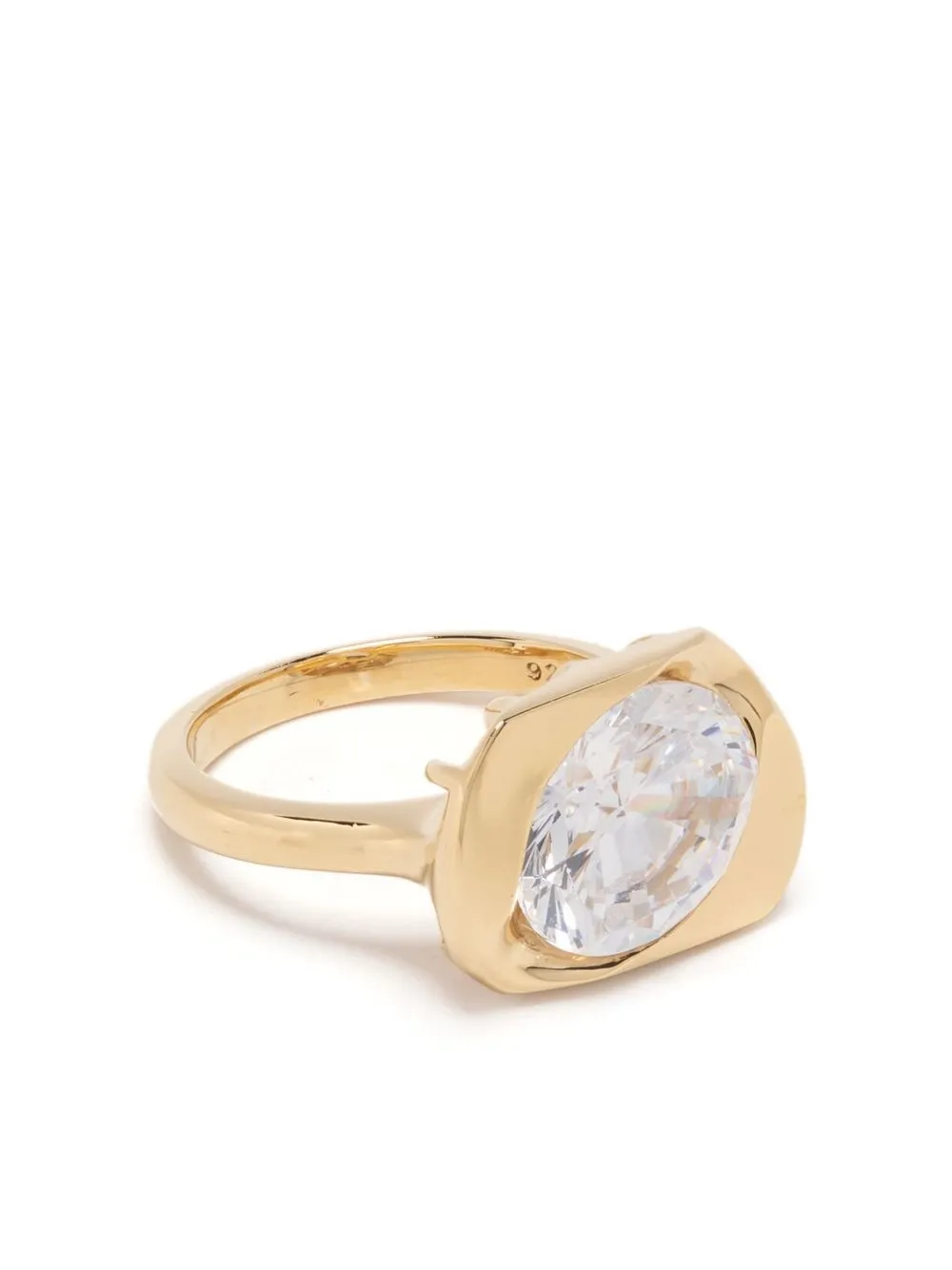 

NUMBERING crystal-embellished gold-plated ring