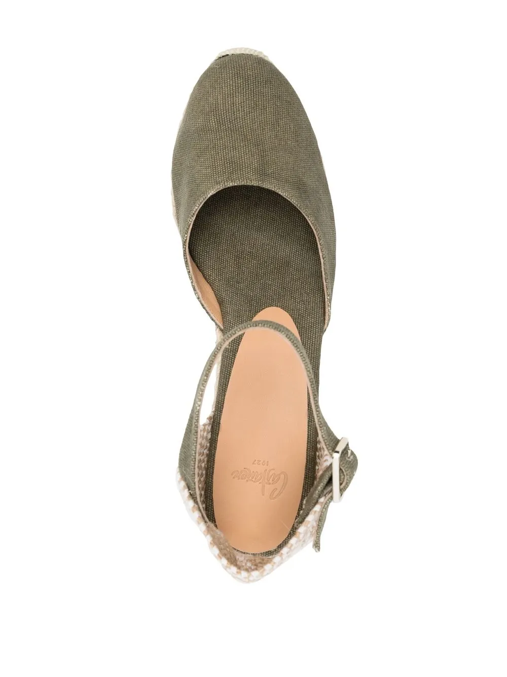 Castaã±er 70mm Raffia Wedge Espadrilles In 绿色