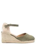 Castañer 75mm Carol raffia-wedge espadrilles - Green