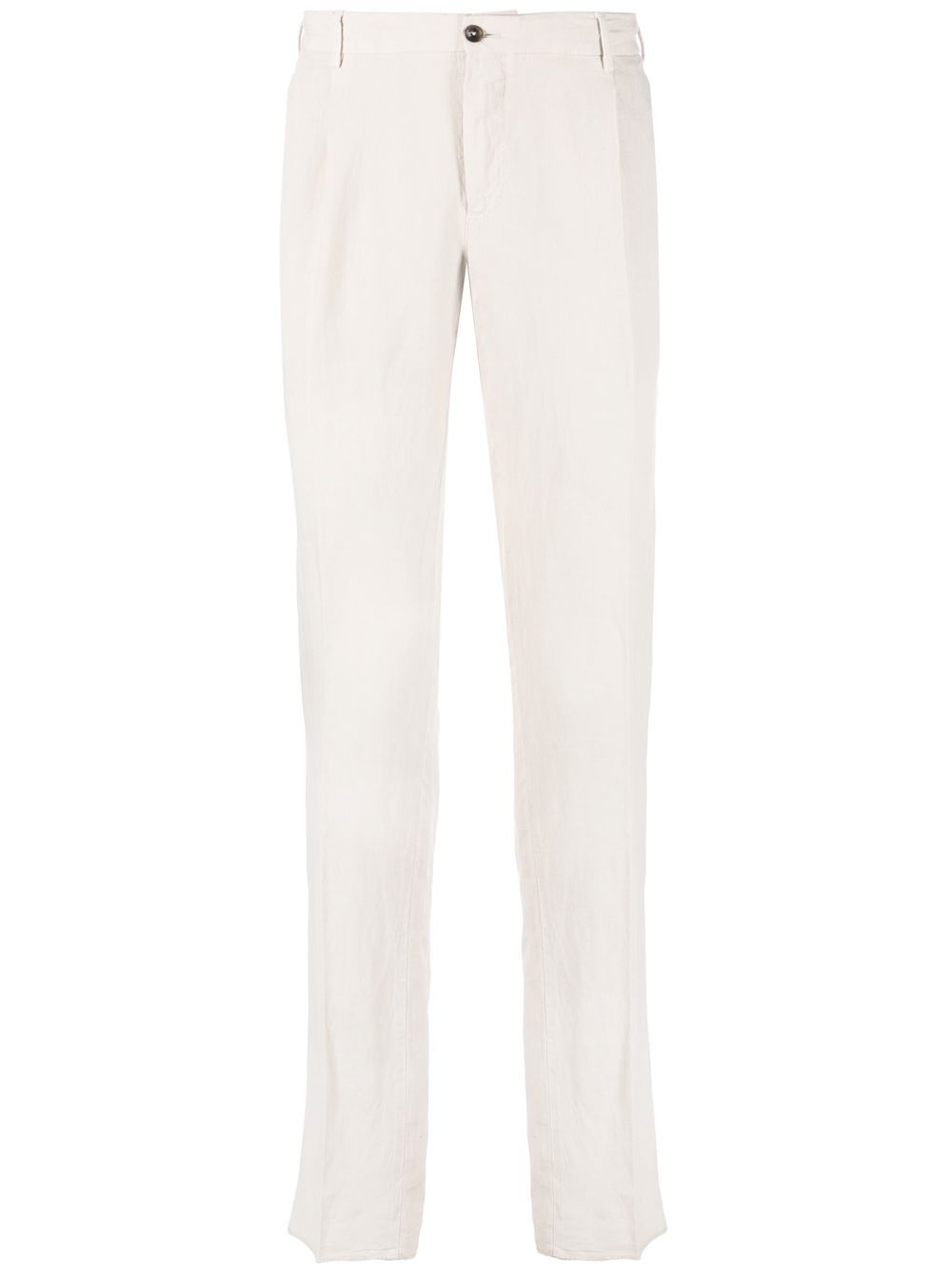 pressed-crease straight trousers