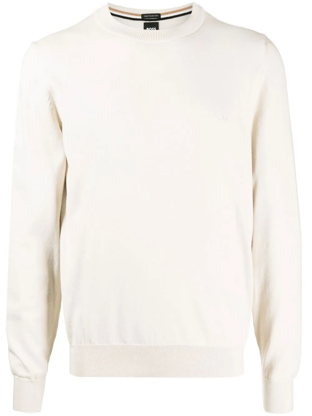 

BOSS embroidered-logo cotton jumper - Neutrals