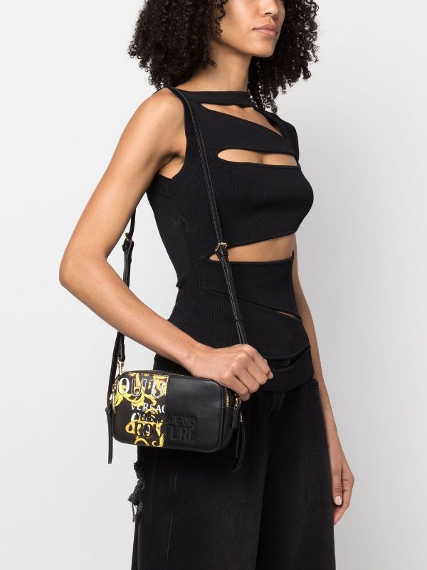 Versace Jeans Couture baroque-pattern Print Crossbody Bag - Black