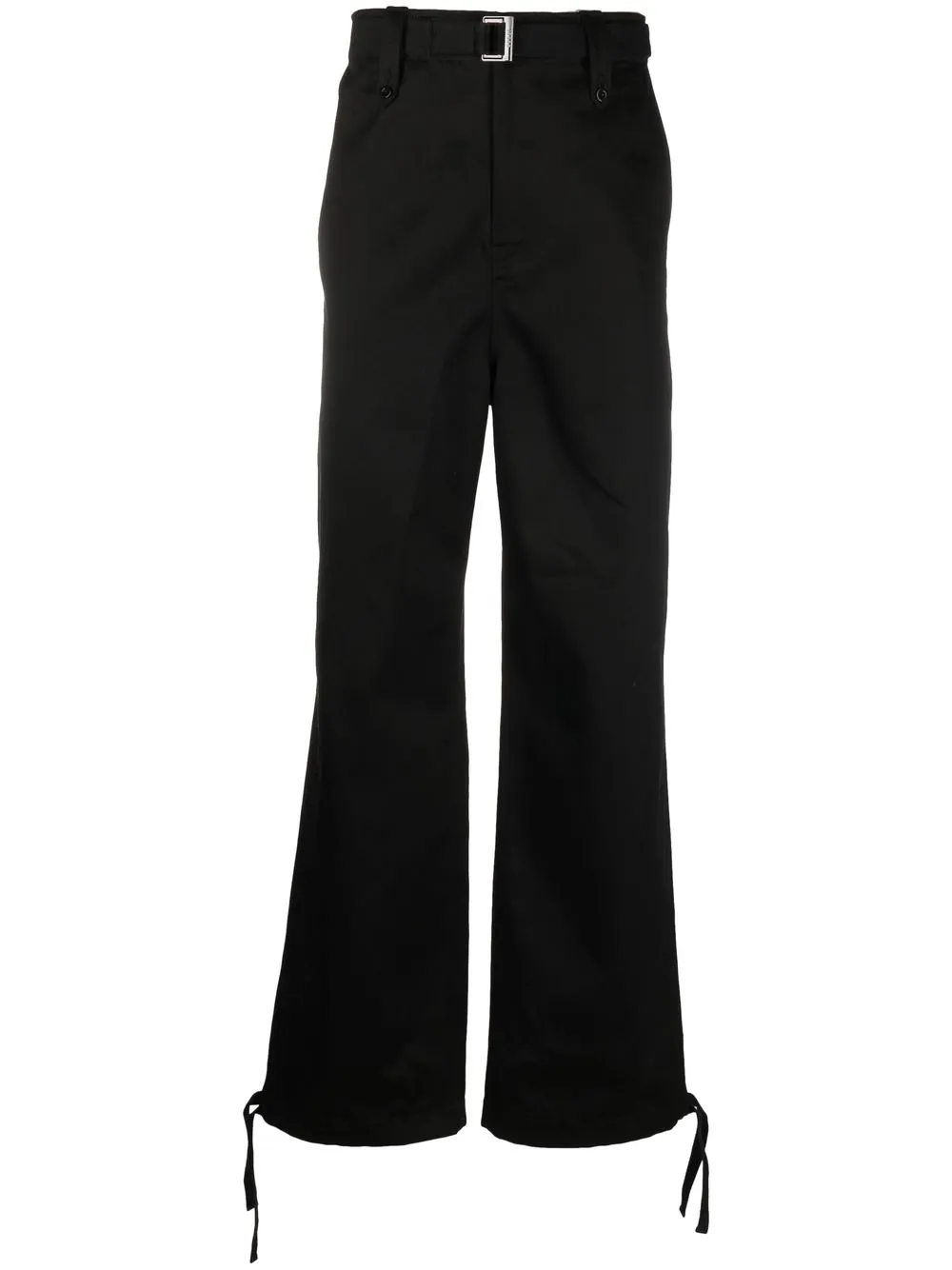 

sacai pantalones chino con cinturón - Negro