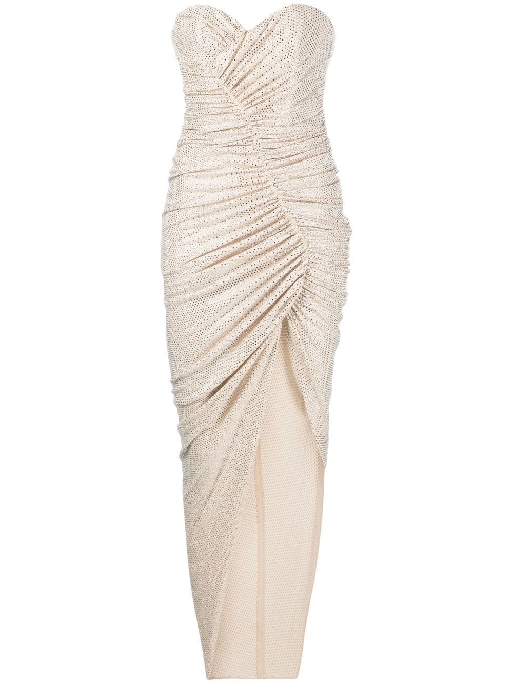 Alexandre Vauthier Strapless Crystal-embellished Stretch-jersey Gown In Neutrals