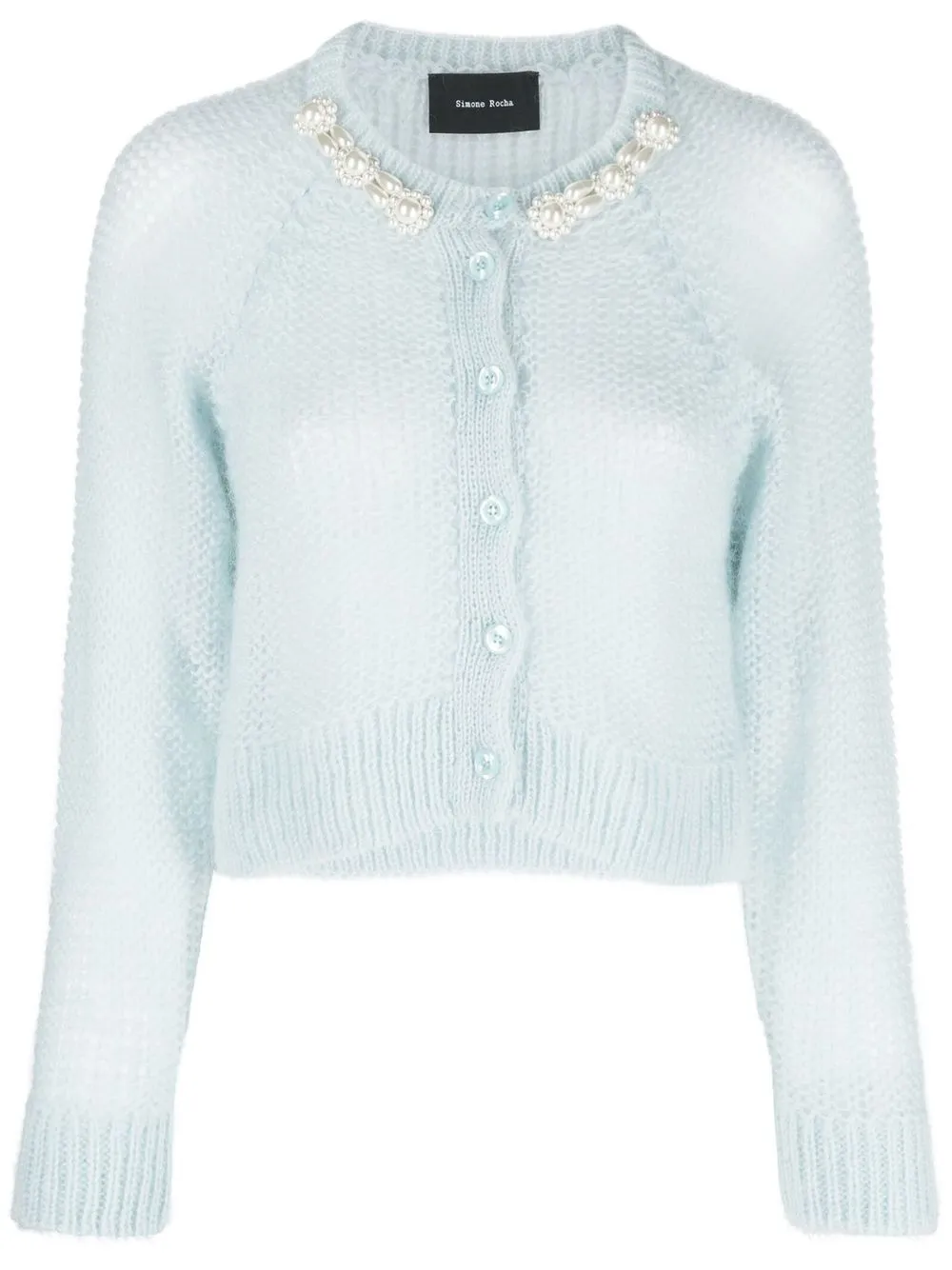 

Simone Rocha cropped button-fastening cardigan - Blue