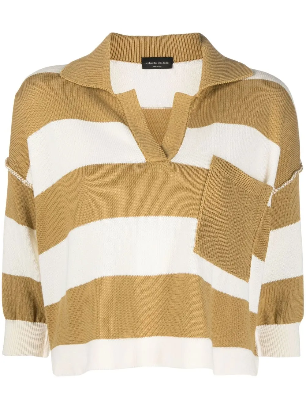 

Roberto Collina horizontal-stripe cotton jumper - Neutrals