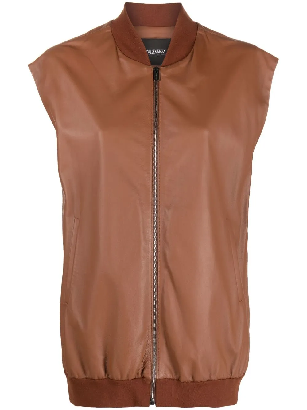 

Simonetta Ravizza Giorgia leather zipped-up vest - Brown