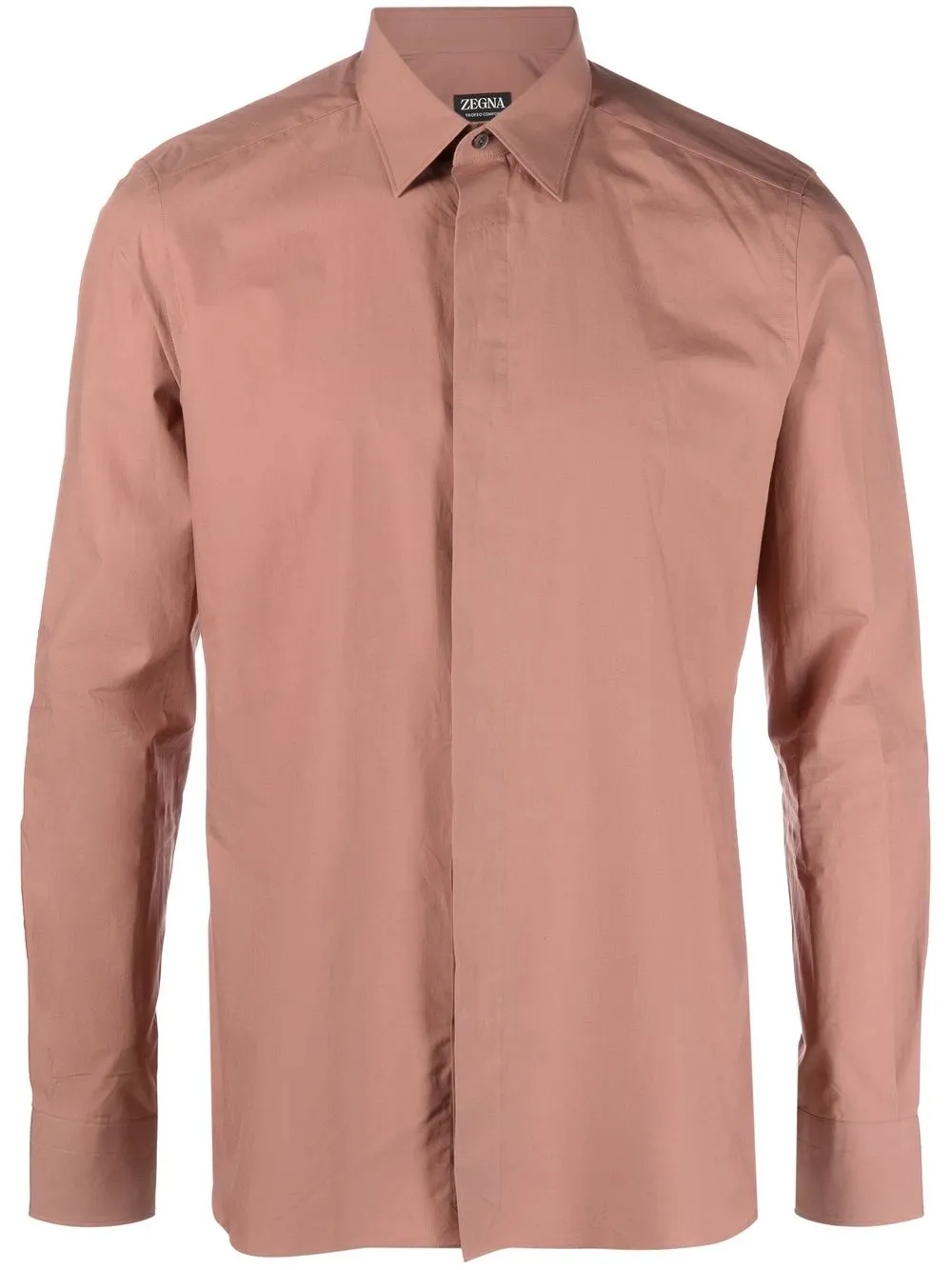 

Zegna button-front fitted shirt - Brown