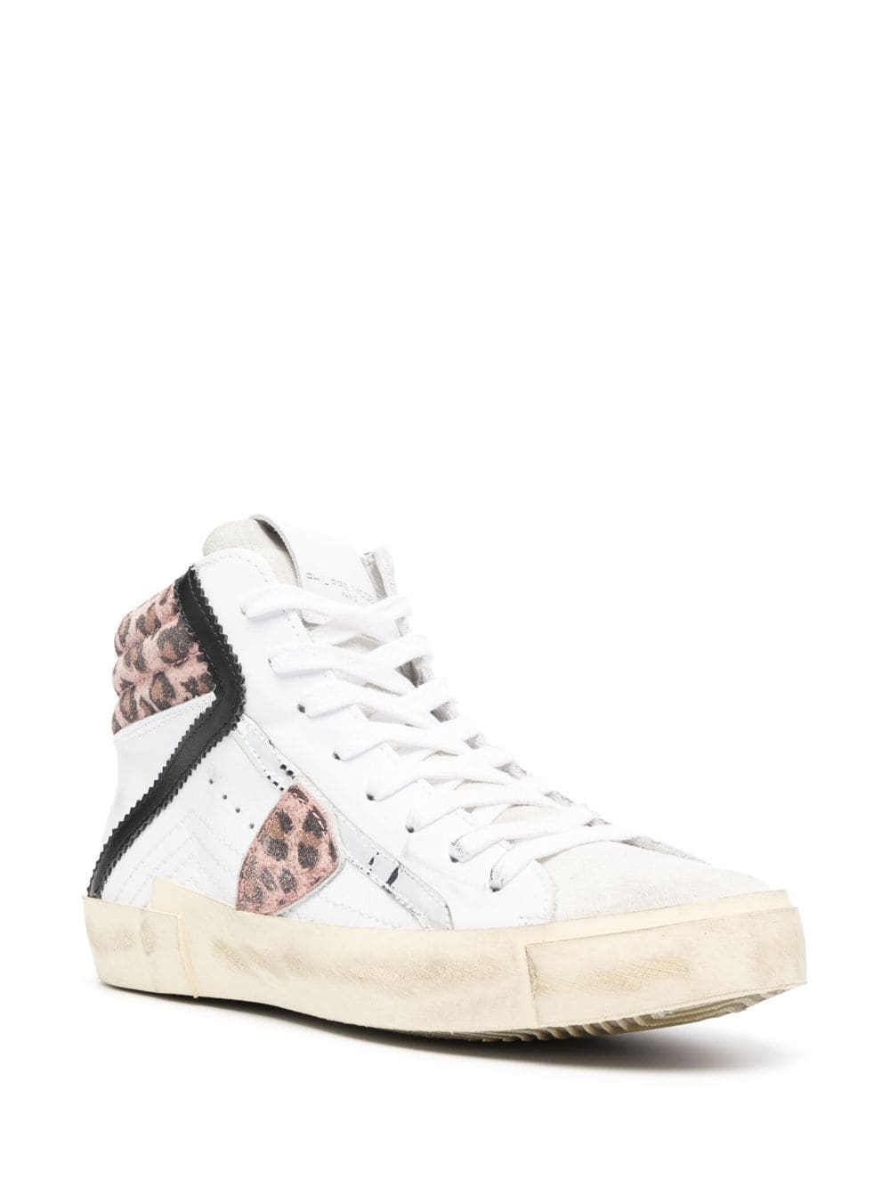 Shop Philippe Model Paris Prsx Animal-print High-top Sneakers In Weiss