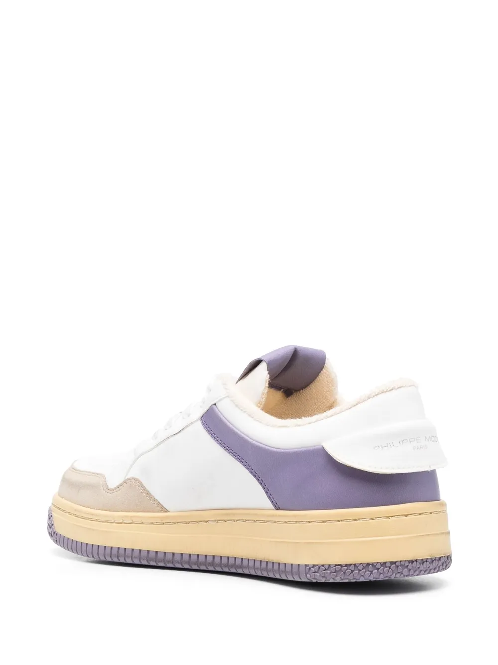 Shop Philippe Model Paris Colourblock Low-top Sneakers In White