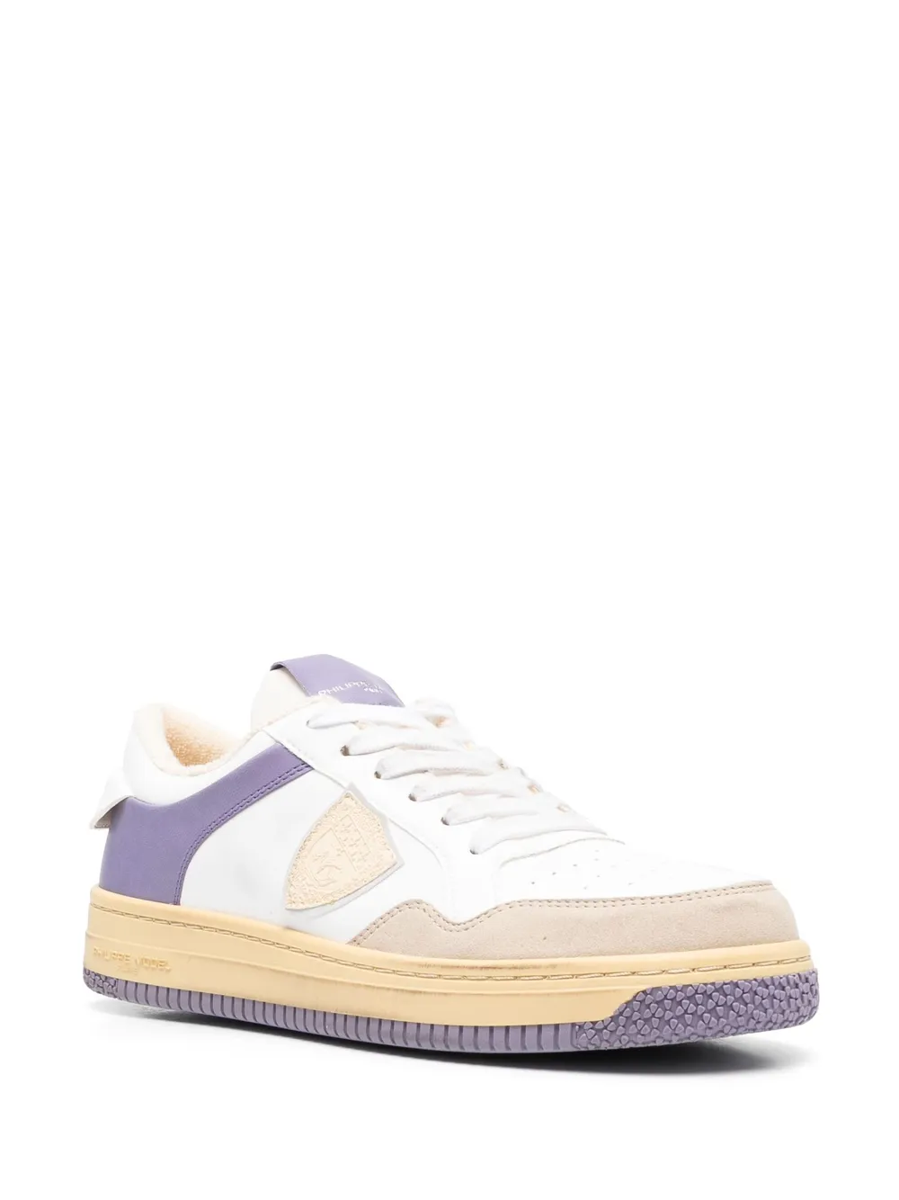 Shop Philippe Model Paris Colourblock Low-top Sneakers In White