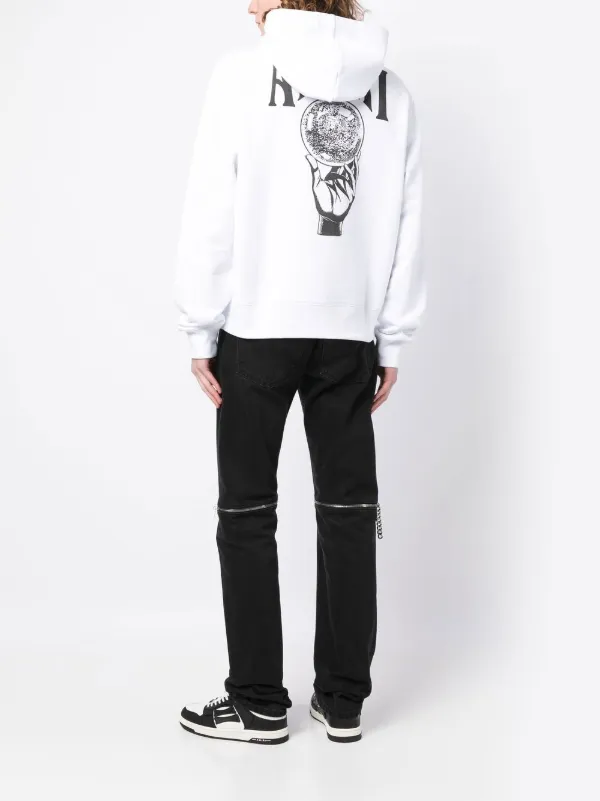 AMIRI logo-print Cotton Hoodie | White | FARFETCH JO