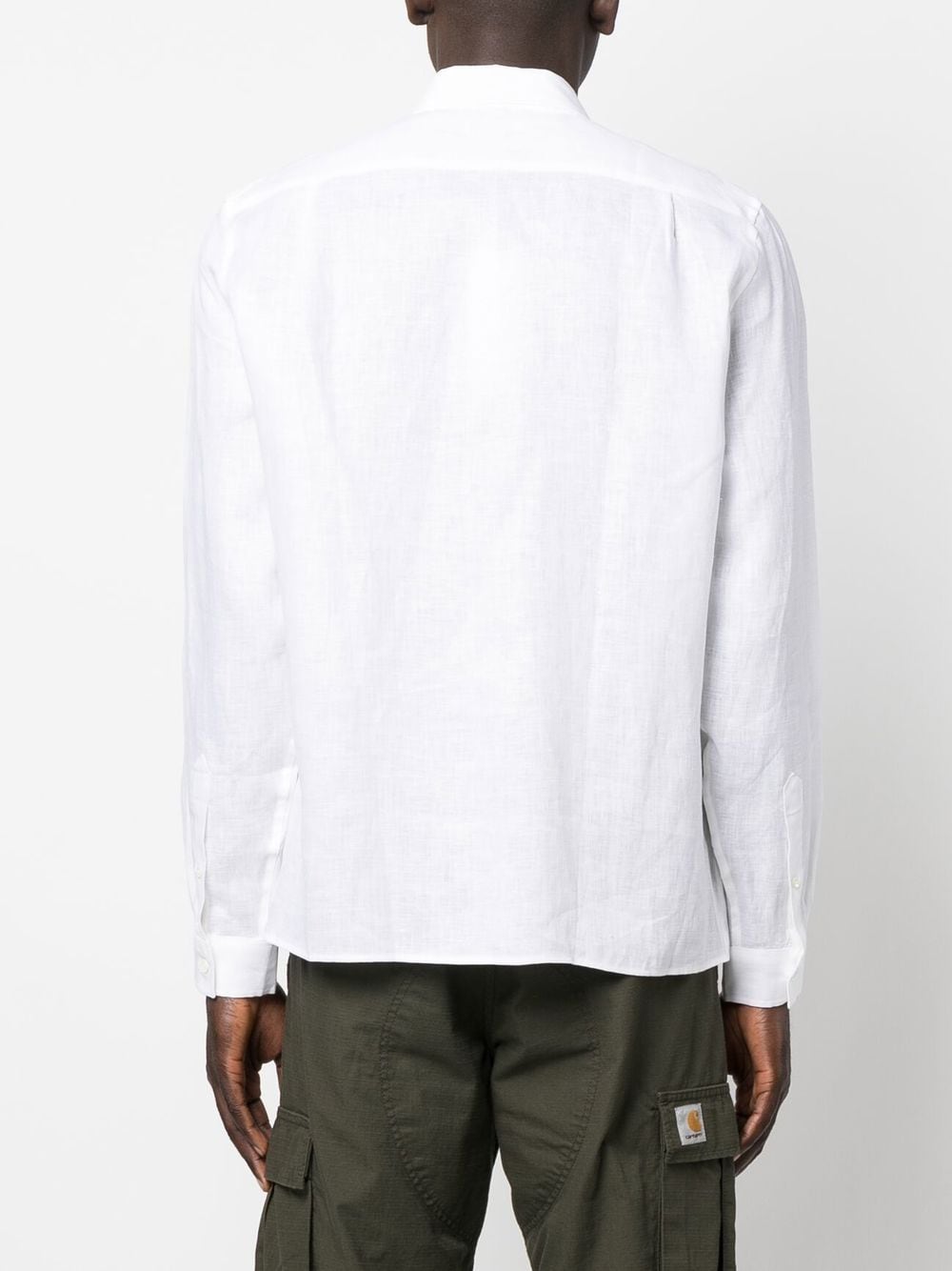 Shop Lacoste Logo-embroidered Button-down Shirt In White