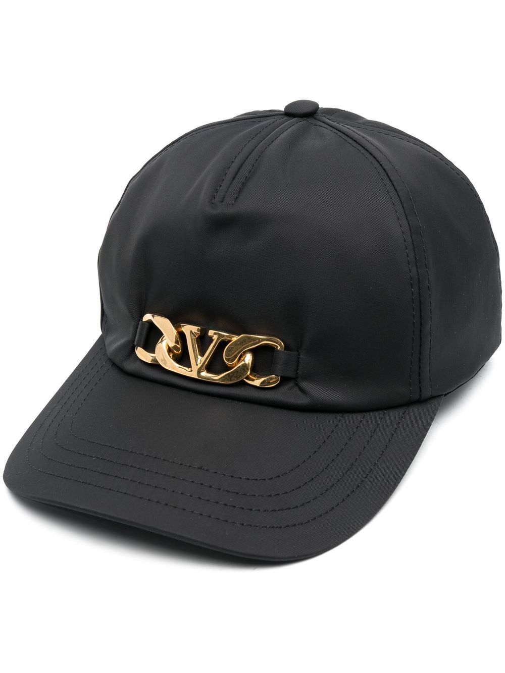 Shop Valentino Vlogo Logo-plaque Baseball Cap In Black