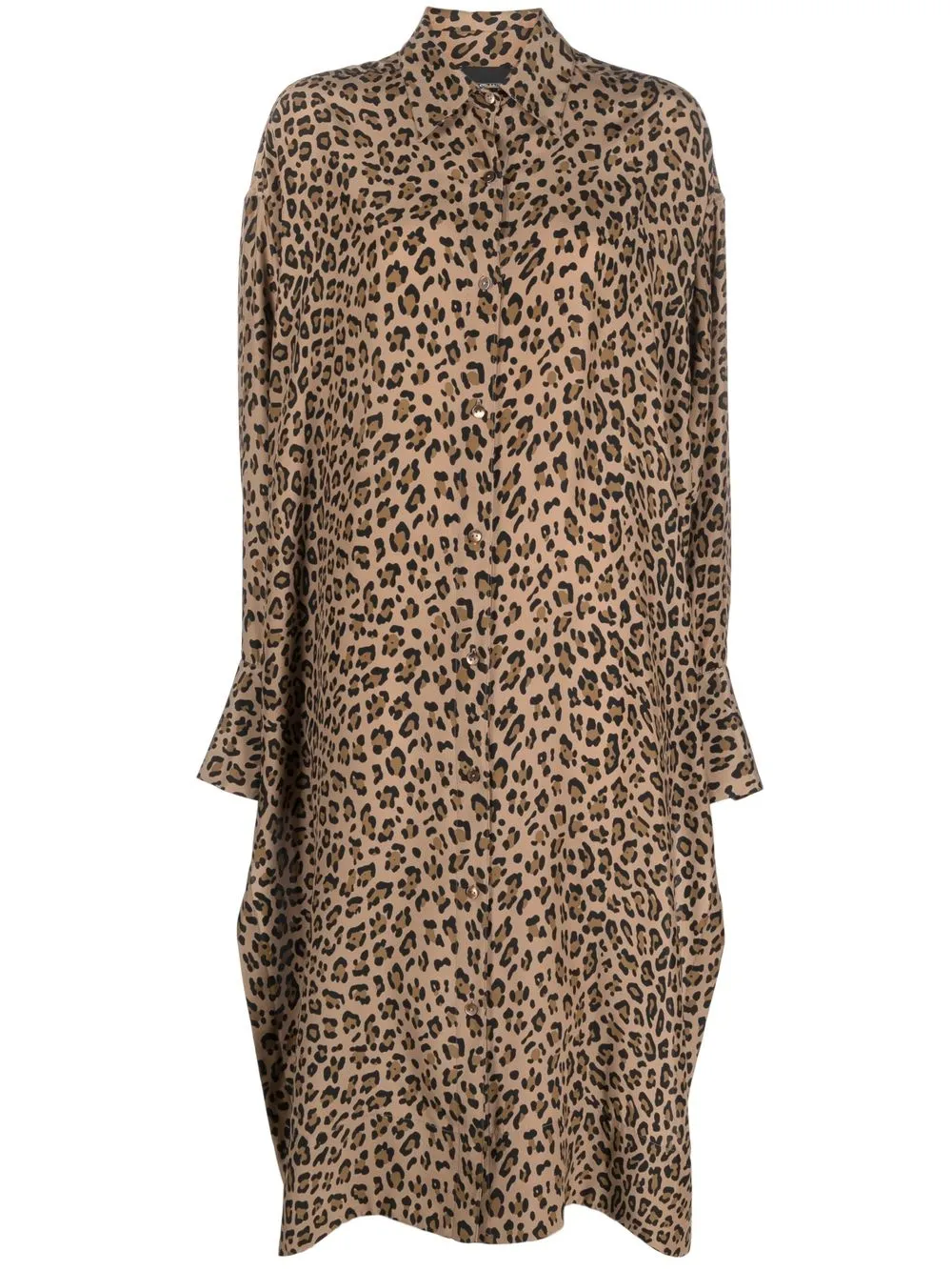 

Simonetta Ravizza leopard-print silk shirt dress - Black