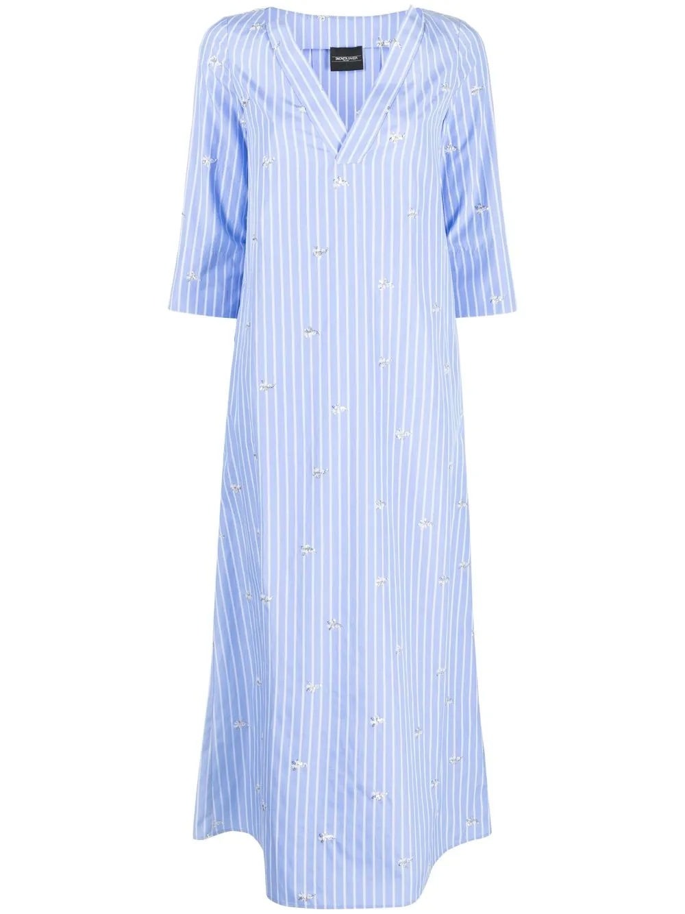 

Simonetta Ravizza striped v-neck long dress - Blue