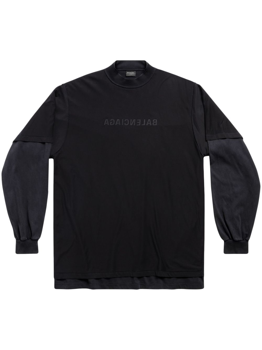 Balenciaga Trompe L'oeil Cotton T-shirt In Black
