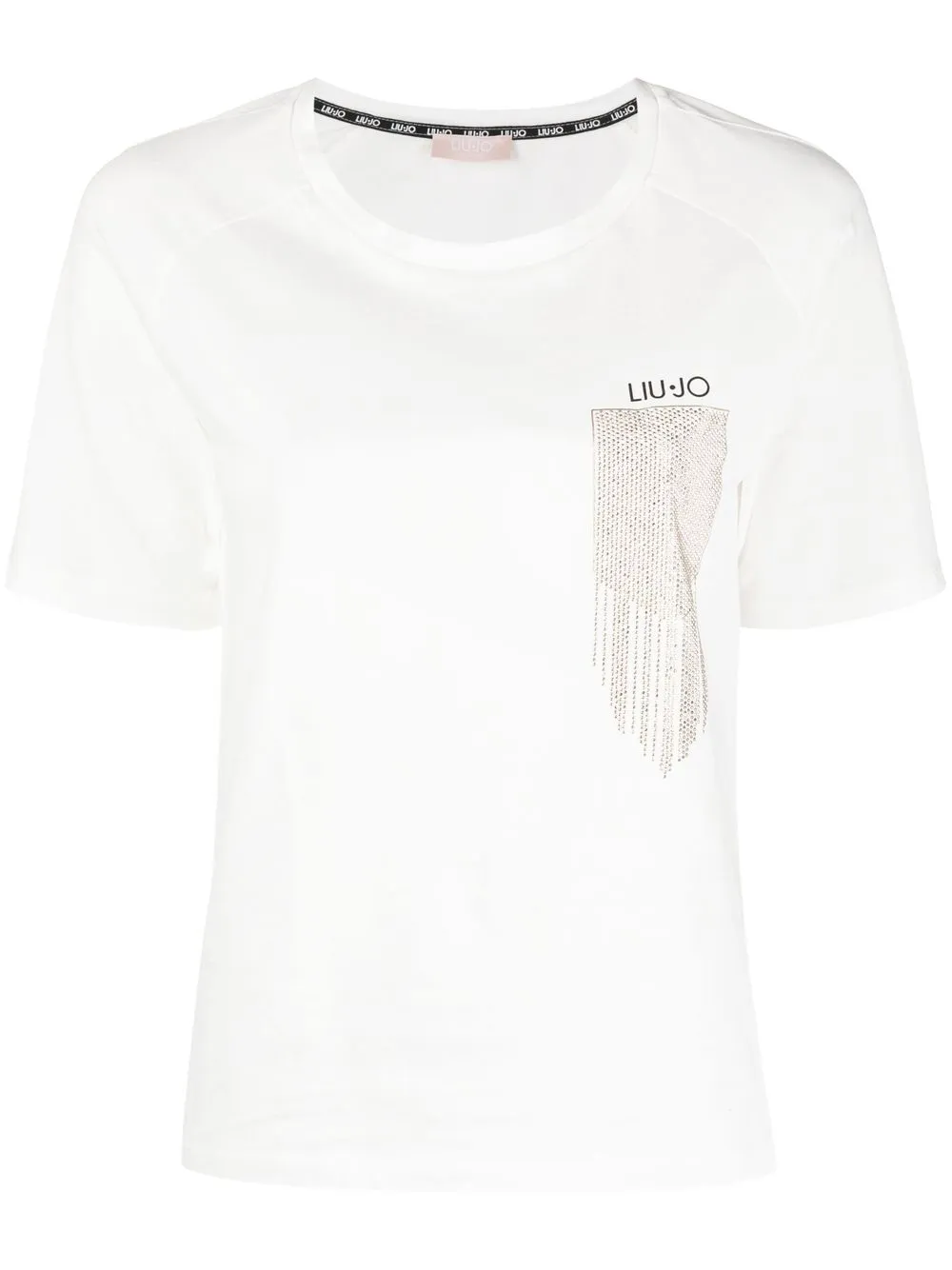 

LIU JO rhinestone-embellished logo-print T-shirt - White