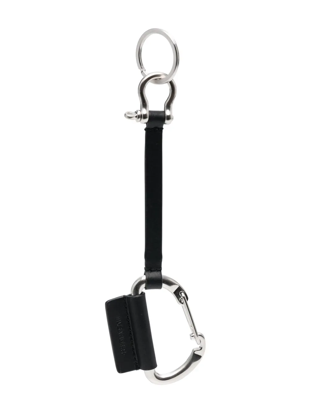 

Jil Sander carabiner-detailing leather keychain - Black