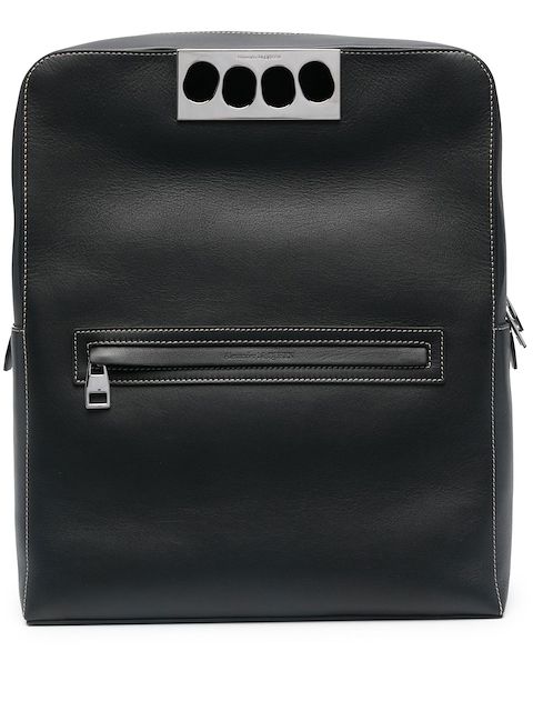 Alexander McQueen signature-handle leather backpack