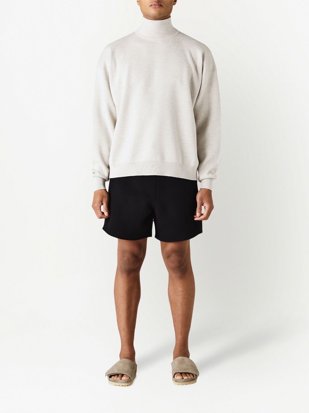 Shop Fear Of God Roll-neck Knitted Sweater In Weiss