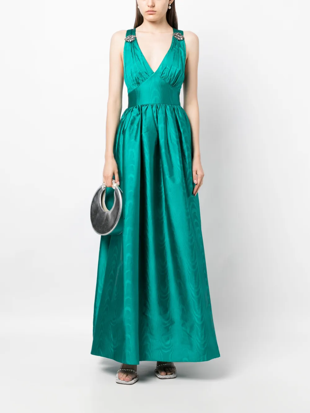 Sachin & Babi Kenzia fitted-waist gown - Groen