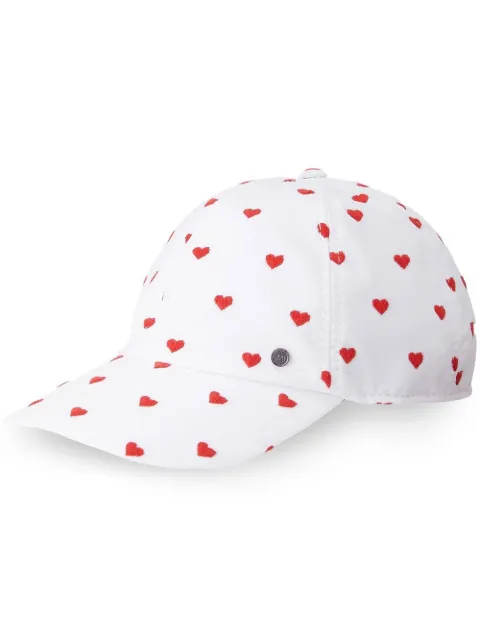 Maison Michel gorra con corazones estampados