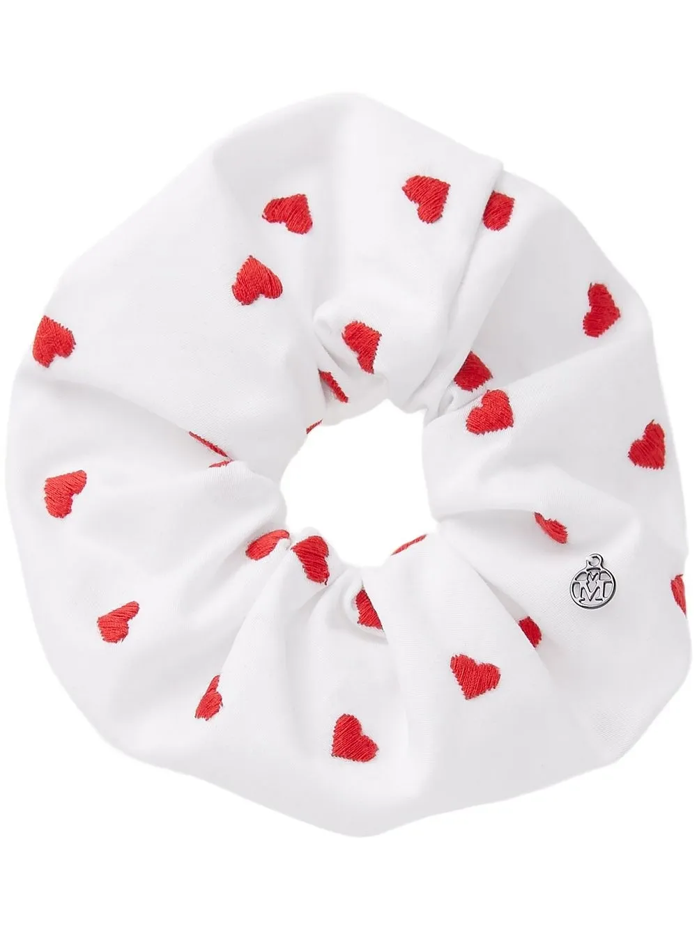 

Maison Michel heart-print scrunchy - White