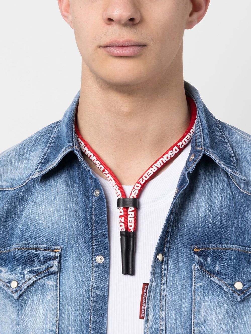 Dsquared2 Halsketting met logo - Rood