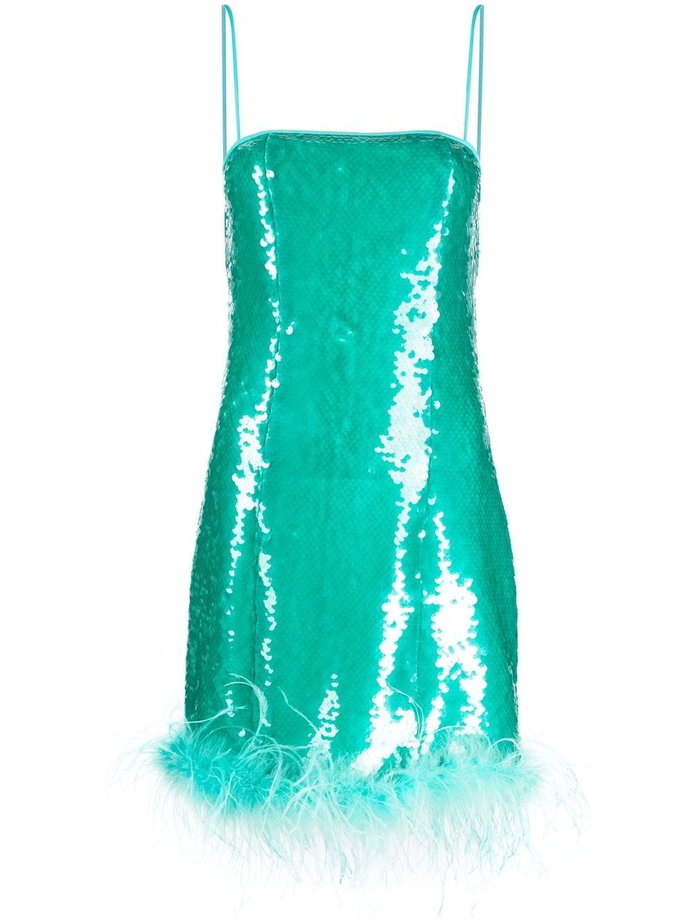 Image 1 of Giuseppe Di Morabito feather-trim sequinned minidress