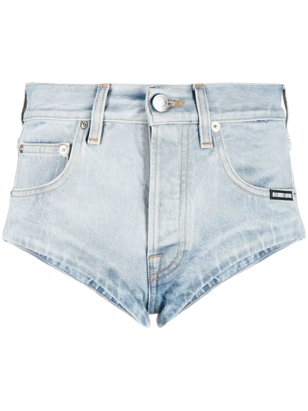 

VTMNTS barcode-patch denim mini shorts - Blue