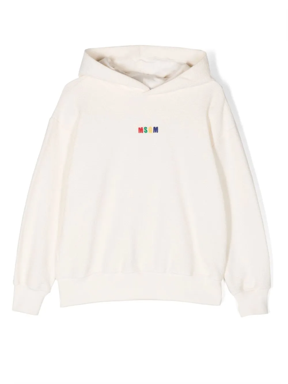 

MSGM embroidered-logo cotton hoodie - Neutrals