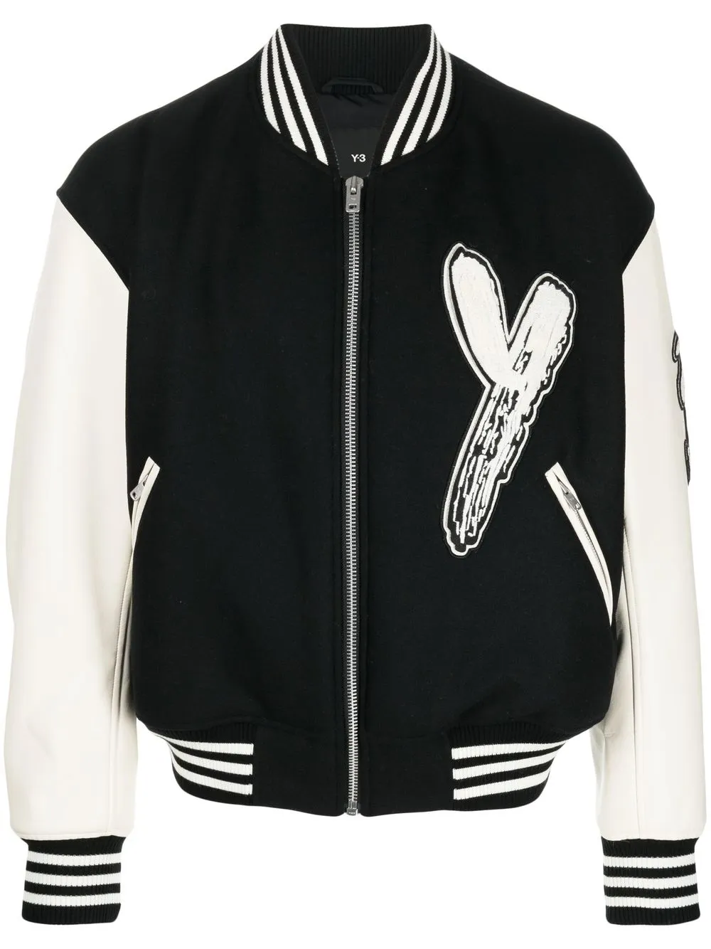

Y-3 logo-print bomber jacket - Black
