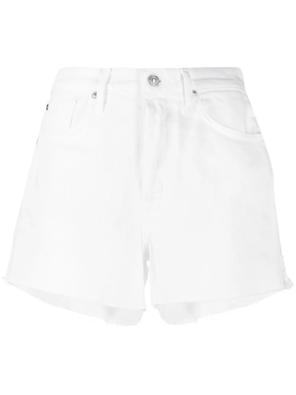 7 For All Mankind Flared Mini Shorts In White