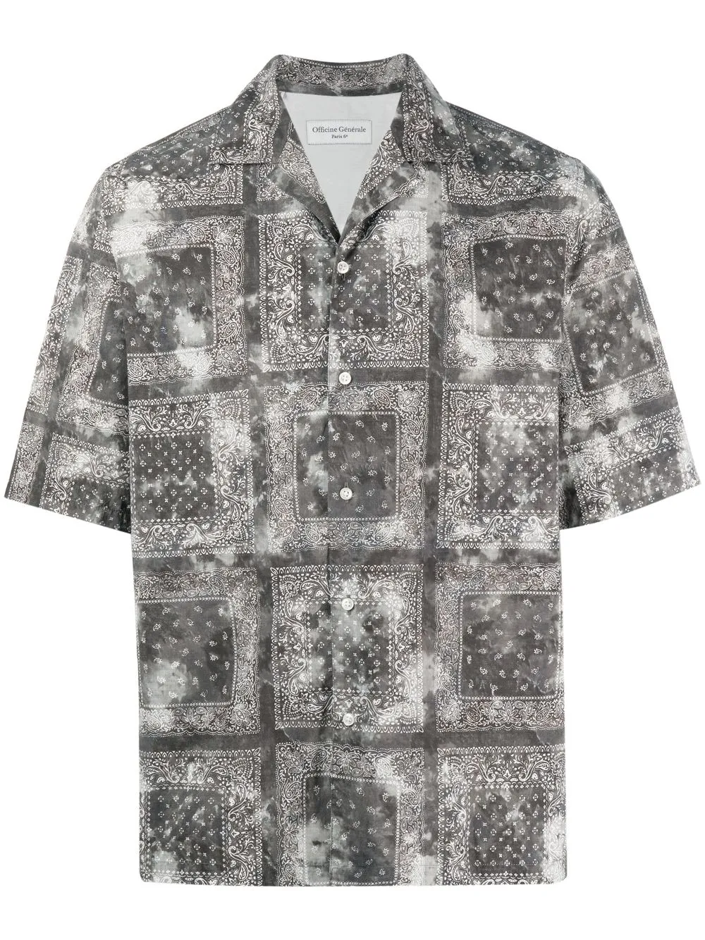 

Officine Generale bandana-print short sleeve shirt - Grey