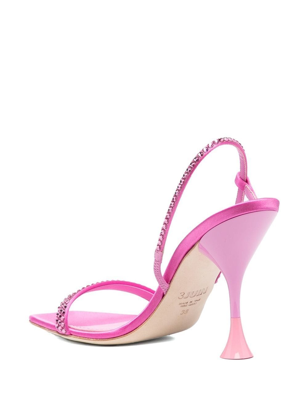 Shop 3juin Eloise Crystal-embellishment Sandals In Rosa