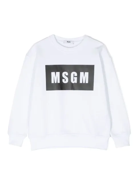 MSGM Kids logo-print cotton sweatshirt