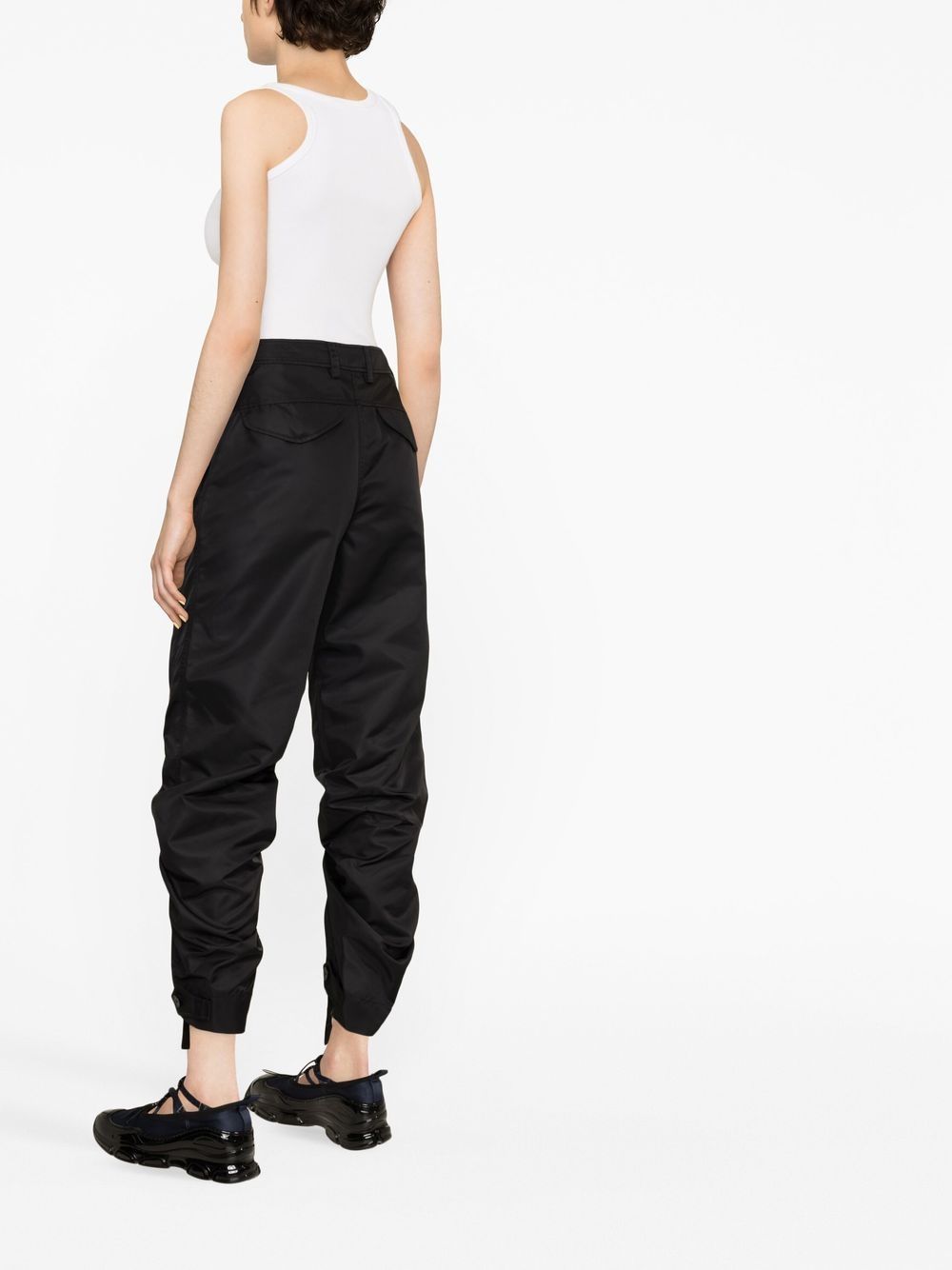 CROPPED GATHERED-DETAIL TROUSERS