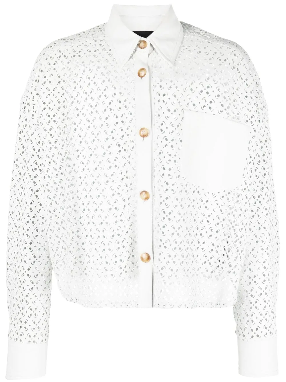 

Simonetta Ravizza perforated leather button-down jacket - White