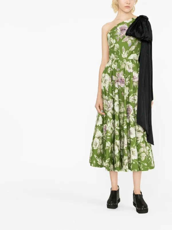 green emerald velvet dress Erdem