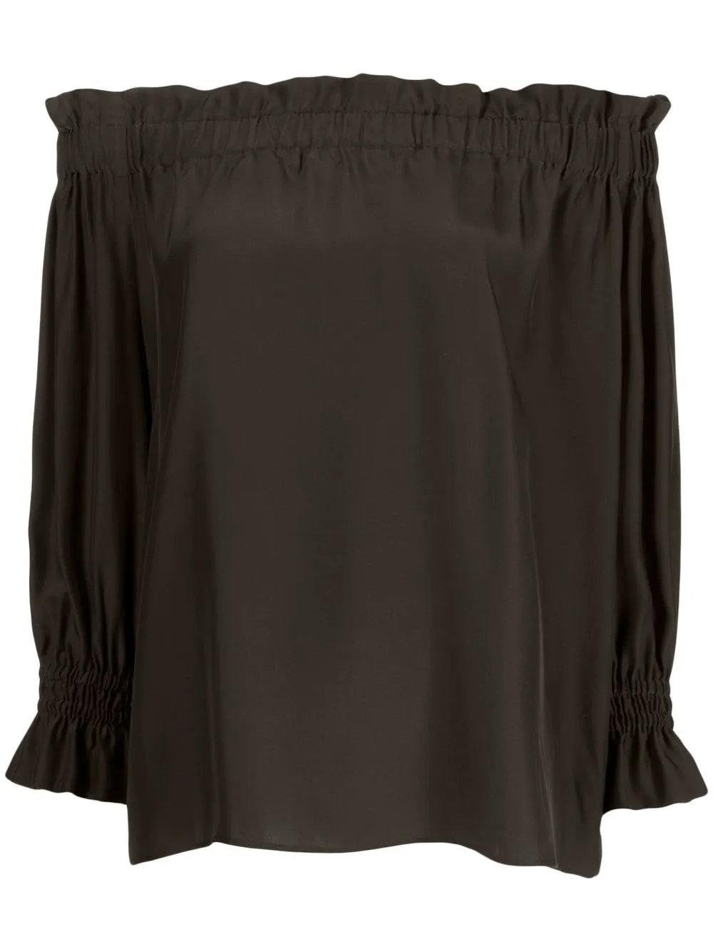 

Simonetta Ravizza blusa elástica con hombros descubiertos - Marrón