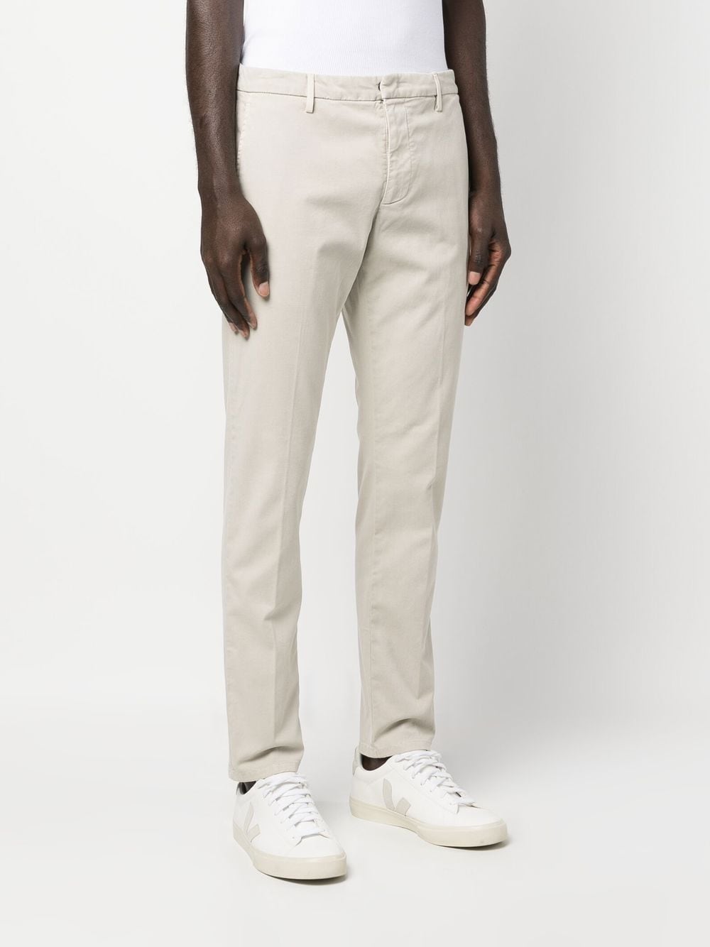 Shop Dondup Mid-rise Straight-leg Trousers In Neutrals