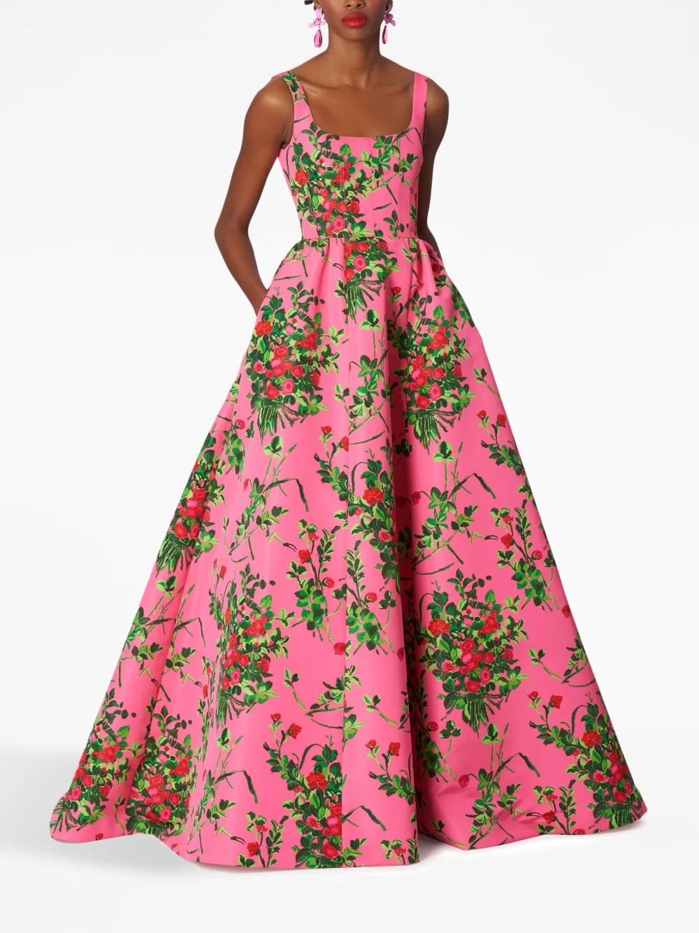Carolina Herrera Jurk met bloemenprint - Roze