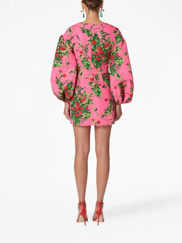Carolina Herrera floral-print V-neck Mini Dress | Pink | FARFETCH Carolina Herrera floral-print V-neck Mini Dress | Pink | FARFETCH