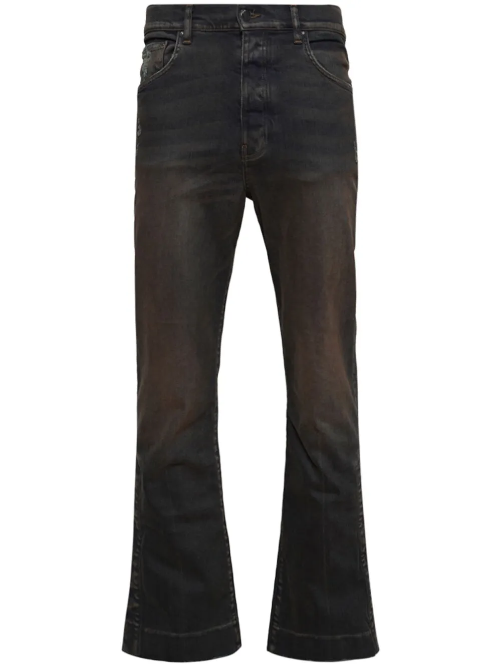 Amiri Midrise Flared Jeans In Brown ModeSens